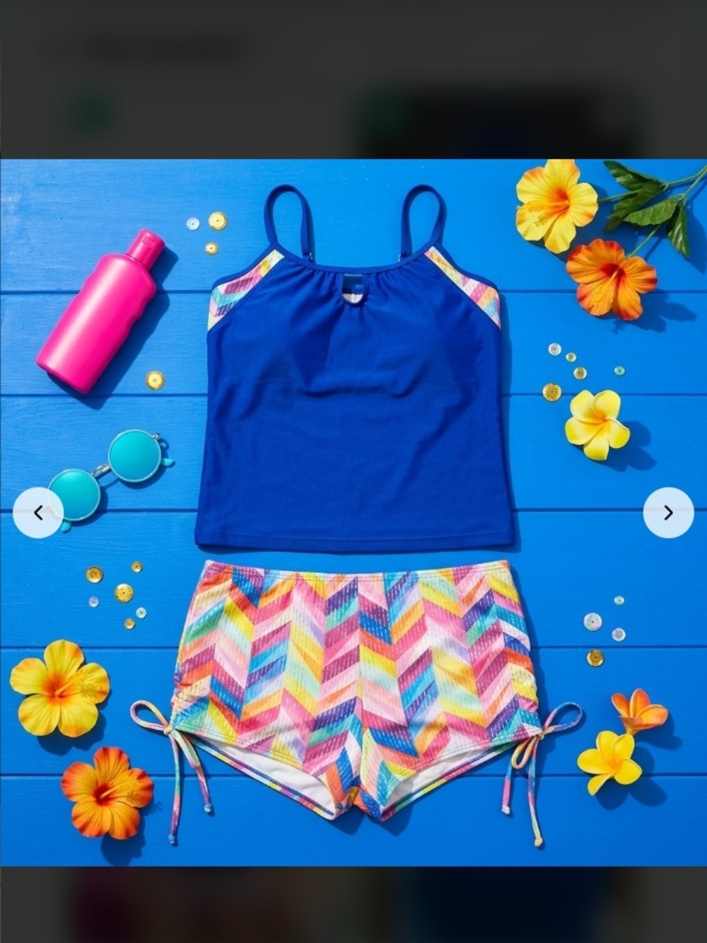 Women's Size XL Unbranded Tankini With Boy Shorts